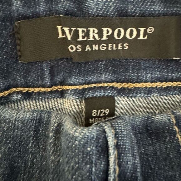 Liverpool High Rise Y2K Ankle Soft Blue Pull On Faux Pockets SZ 8/29 - Picture 6 of 10